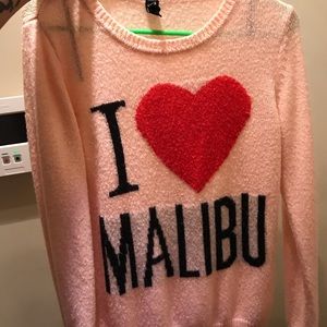 Pink Forever 21 I ❤️ Malibu Sweater